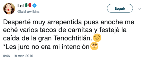 Senadora de Morena dice que comer tacos de carnitas es festejar caida de Tenochtitlán