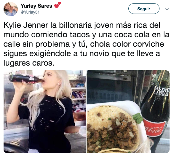Kylie Jenner aparece comiendo tacos en la calle