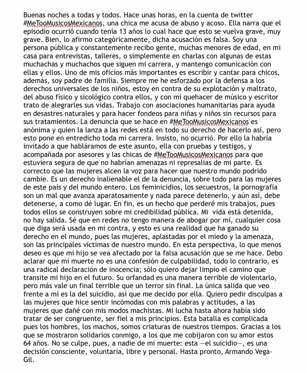 Confirman muerte de Armando Vega Gil