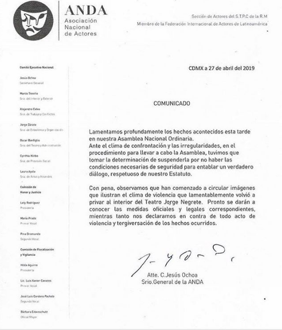 Jesús Ochoa dice si golpeó a Fernando Larrañaga en asamblea de la ANDA