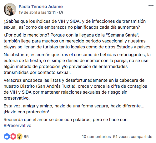 Diputada de Morena regala condones con su nombre