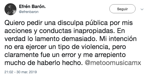 División Minúscula despide a guitarrista Efrén Barón por acusaciones de acoso