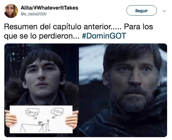 Memes segundo capítulo Game of Thrones