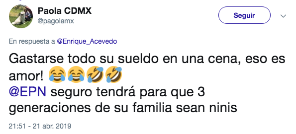 Enrique Peña Nieto se gastó 13 mil dólares en cena con Tania Ruiz