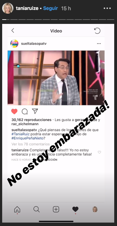 Tania Ruiz desmiente estar embarazada de Enrique Peña Nieto