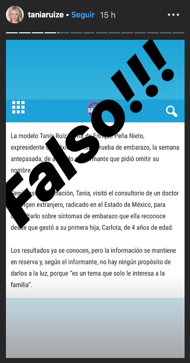 Tania Ruiz desmiente estar embarazada de Enrique Peña Nieto