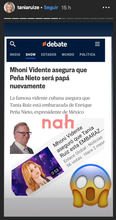 Tania Ruiz desmiente estar embarazada de Enrique Peña Nieto