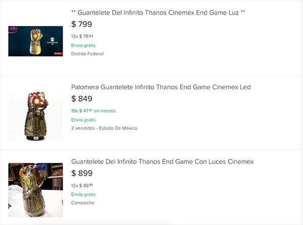 Revenden palomeras de Avengers: Endgame en más de mil pesos