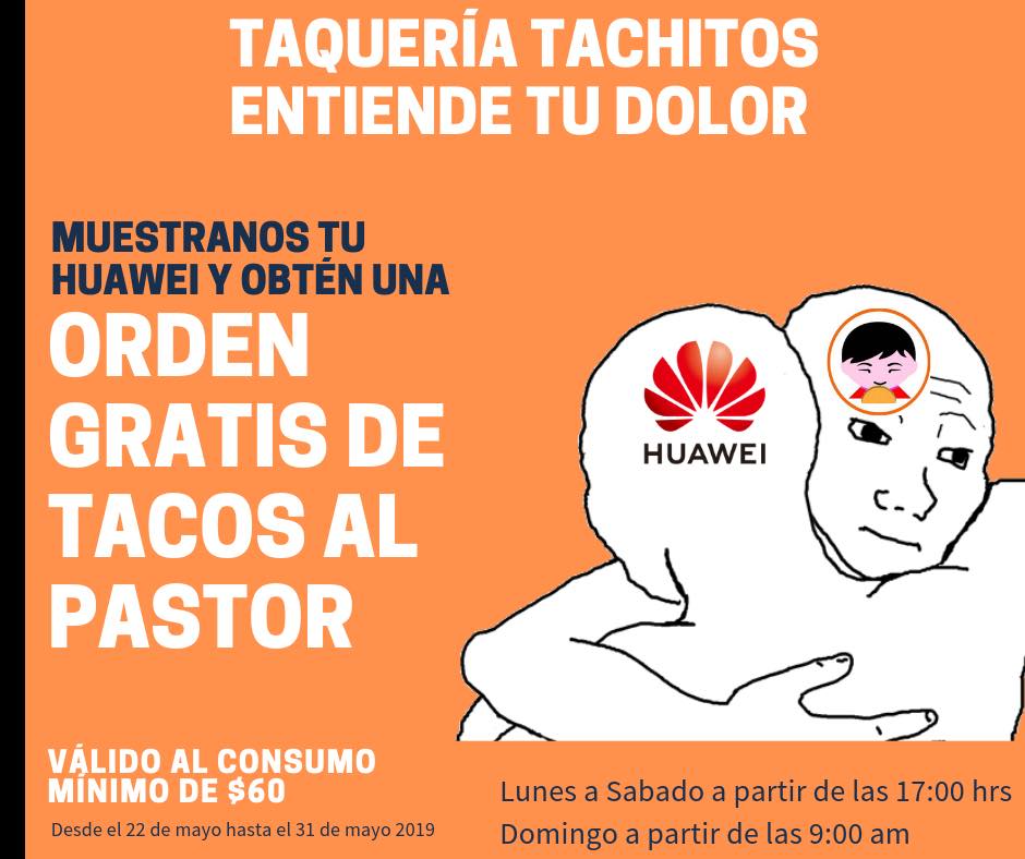Taquería regala orden de tacos si tienes celular Huawei