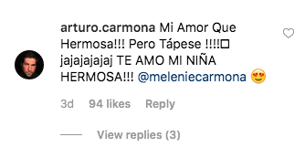 Arturo Carmona reacciona a la foto de su hija Melanie en bikini