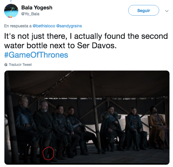 Botella de agua se cuela en nuevo episodio de game of thrones