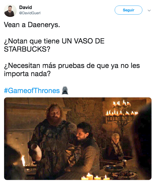 Encuentran vaso de café en el nuevo episodio de Game of Thrones
