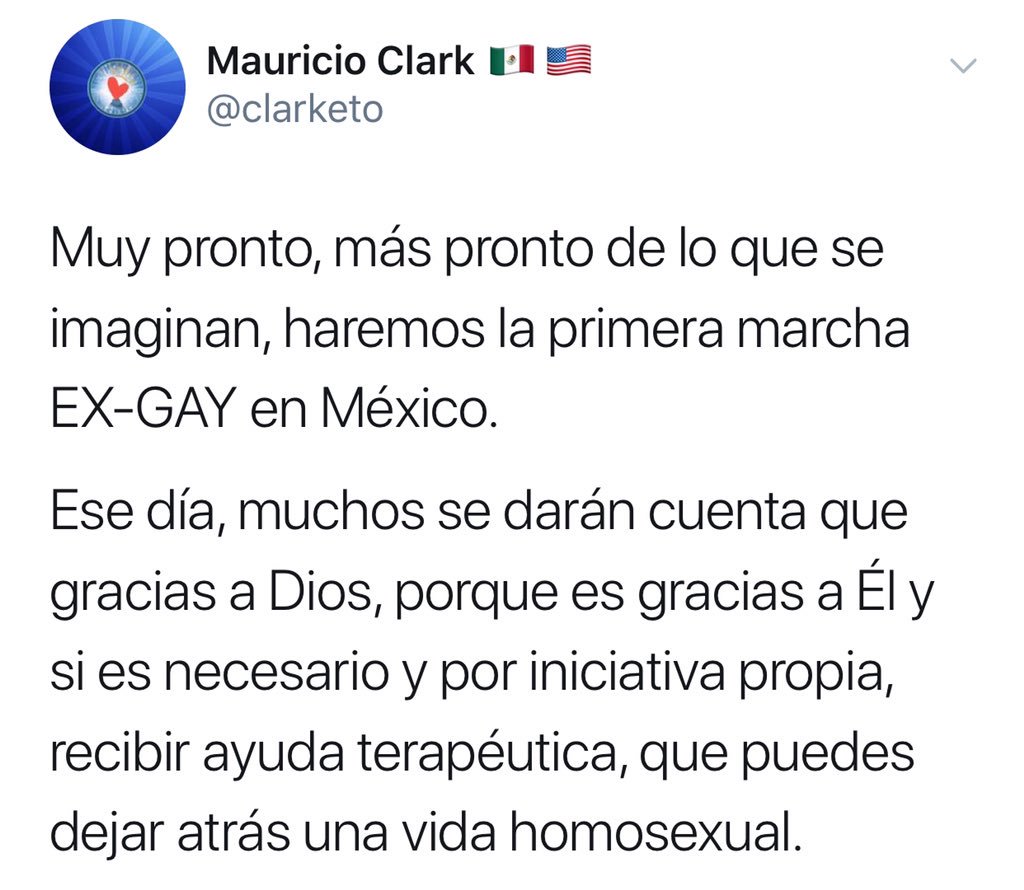 Mauricio Clark convoca marcha ex gay