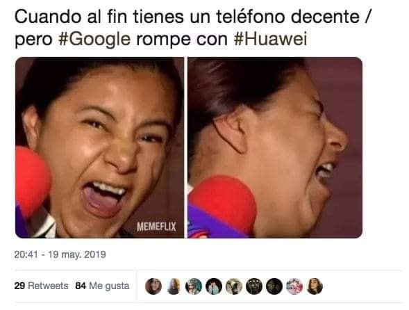 Memes de Huawei y Google
