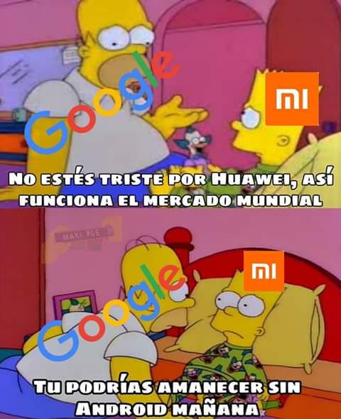 Memes de Huawei y Google