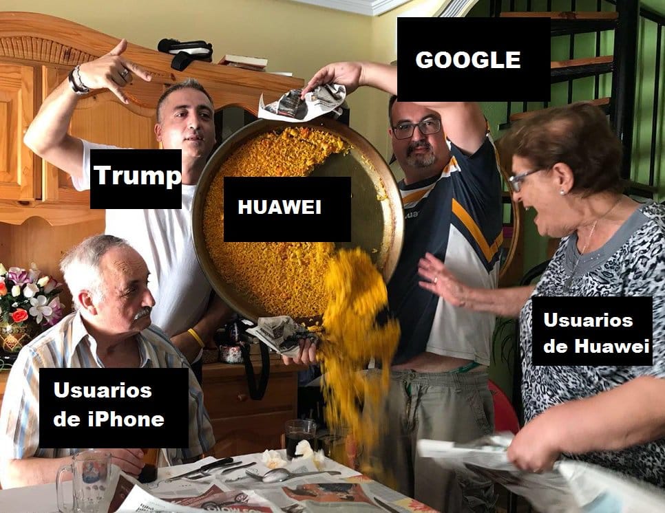 Memes de Huawei y Google