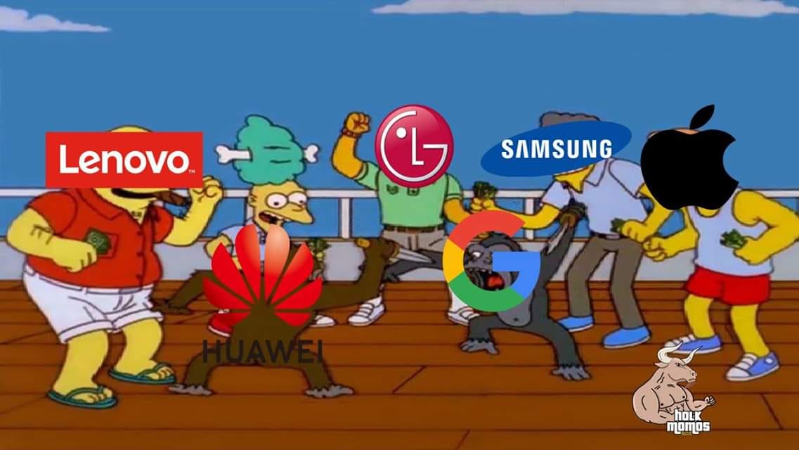Memes de Huawei y Google