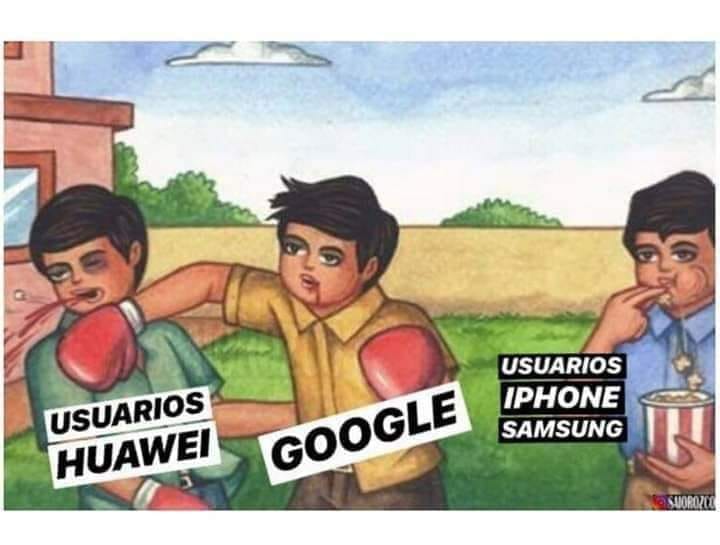 Memes de Huawei y Google