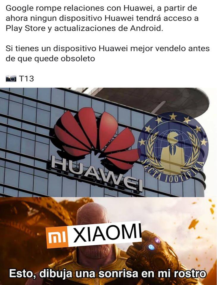 Memes de Huawei y Google