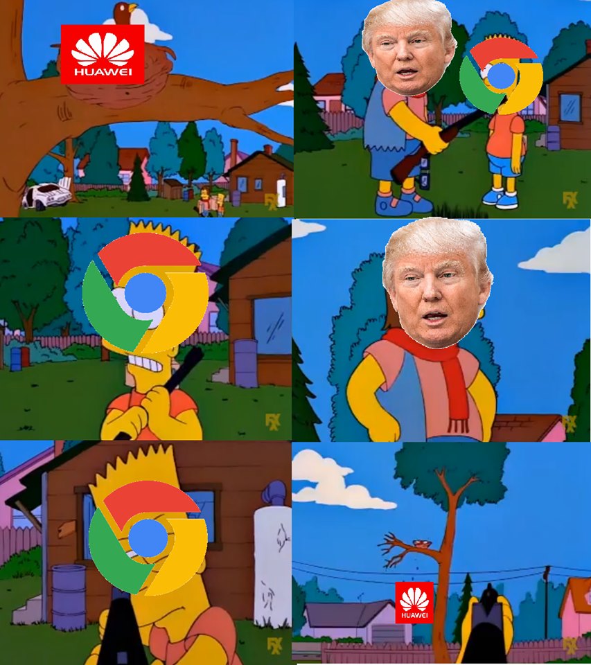 Memes de Huawei y Google