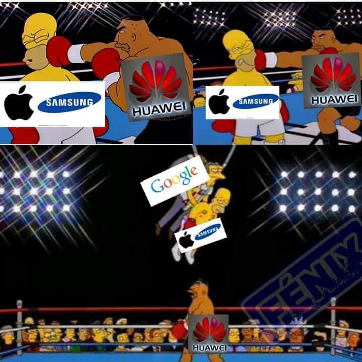 Memes de Huawei y Google