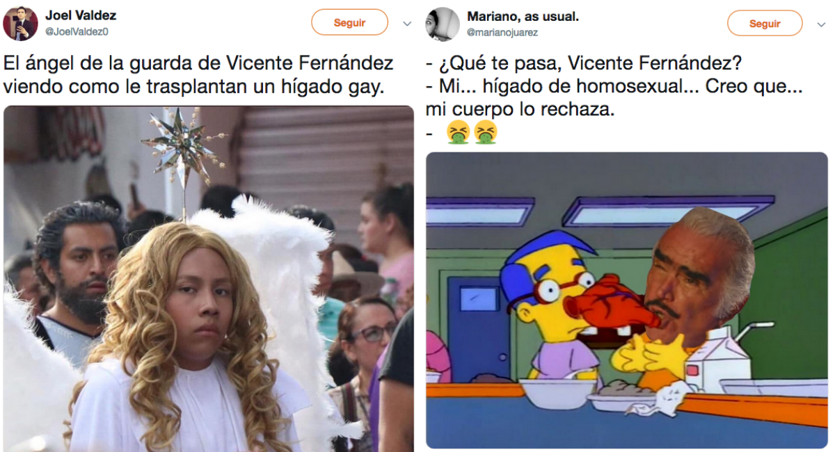 Memes hígado gay Vicente Fernández