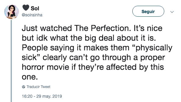 The Perfection, la película que enferma a la gente