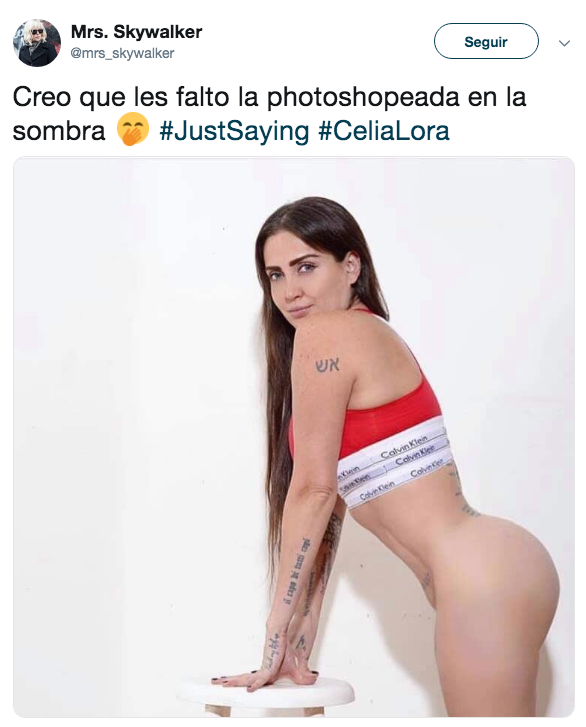 Destrozan a Celia Lora por usar photoshop