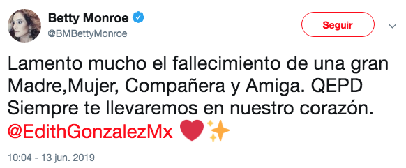 Famosos reaccionan a la muerte de Edith González