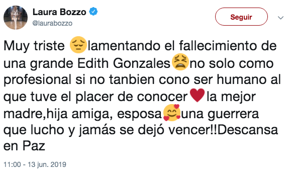 Famosos reaccionan a la muerte de Edith González