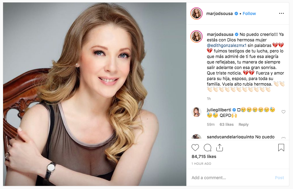 Famosos reaccionan a la muerte de Edith González