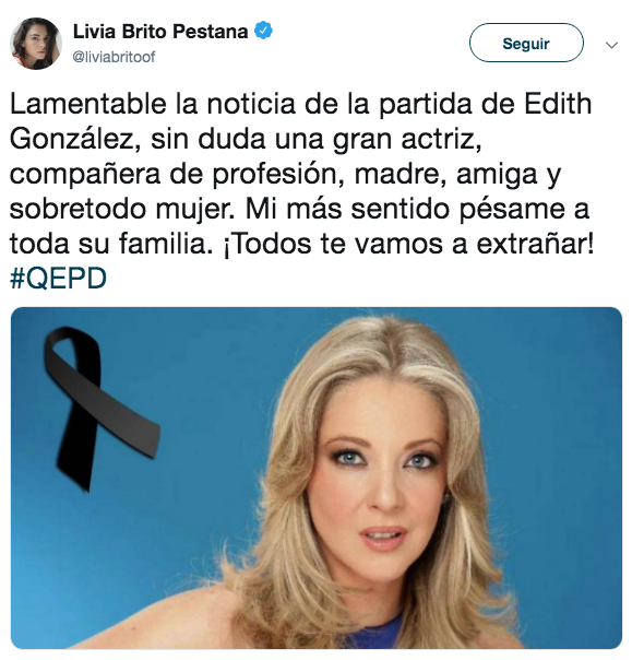 Famosos reaccionan a la muerte de Edith González