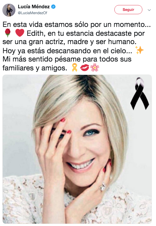 Famosos reaccionan a la muerte de Edith González