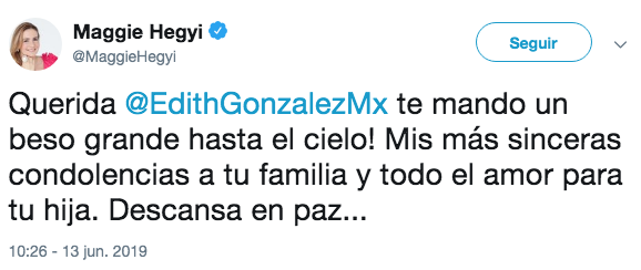 Famosos reaccionan a la muerte de Edith González