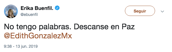 Famosos reaccionan a la muerte de Edith González