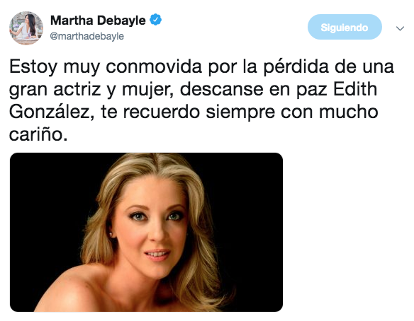 Famosos reaccionan a la muerte de Edith González