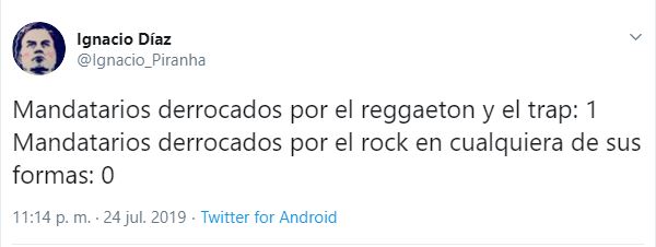 El rock murió, el reggaetón es la nueva Revolución