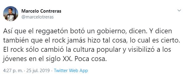 El rock murió, el reggaetón es la nueva Revolución