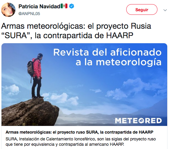 Paty Navidad acusa a HAARP y MK Ultra de problemas en México