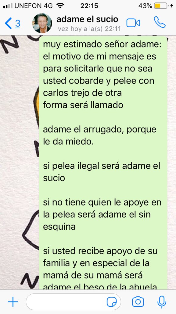 Carlos Trejo publica el número de Alfredo Adame