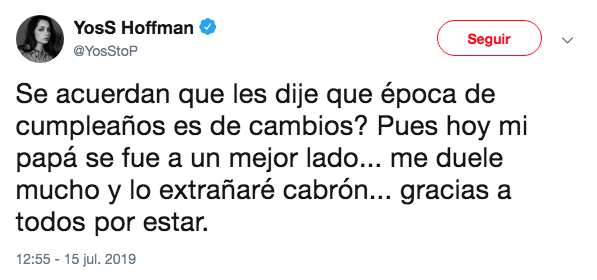 Muere el padre de Yosstop y Debrayanshow
