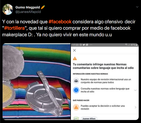 Por qué Facebook está censurando la palabra tortillera