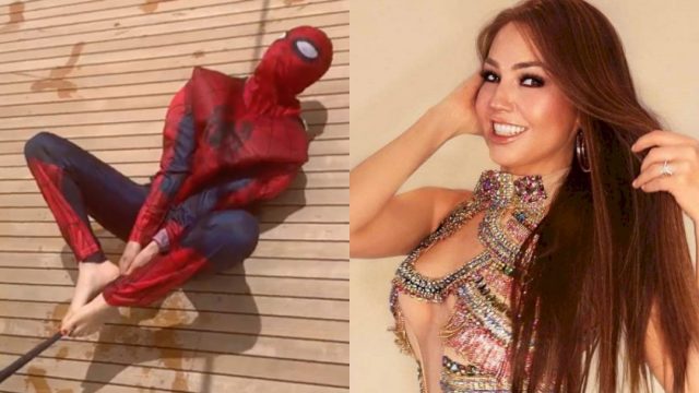 Thalía, Thalía Spiderman, Thalía Italia, Thalía Disfrazada Spiderman, Thalía Se Disfraza De Spiderman, Thalía Spiderman Homecoming