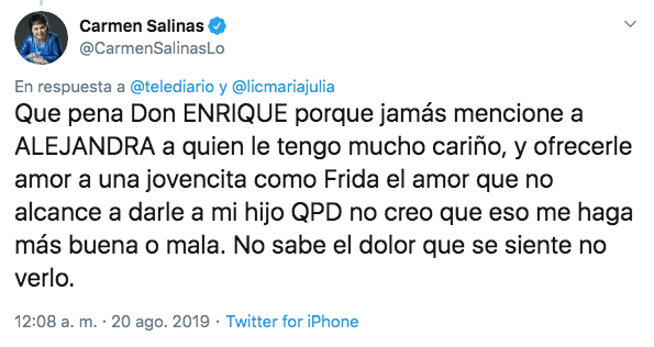 Enrique Guzmán llama "vieja metiche" a Carmen Salinas