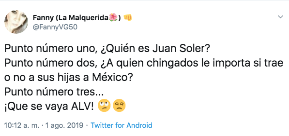 Juan Soler critica forma de gobierno de AMLO y piden que lo expulsen de México