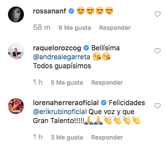 Andrea Legarreta felicita a Erik Rubín por premio que recibió