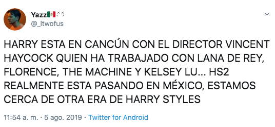 Harry Styles está en Cancún, México