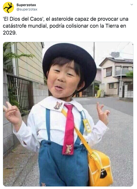 Memes del asteroide "Dios de la muerte" que caerá en 2029