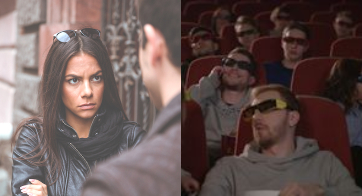 Mujer golpea esposo por no decirle que era bonita en el cine