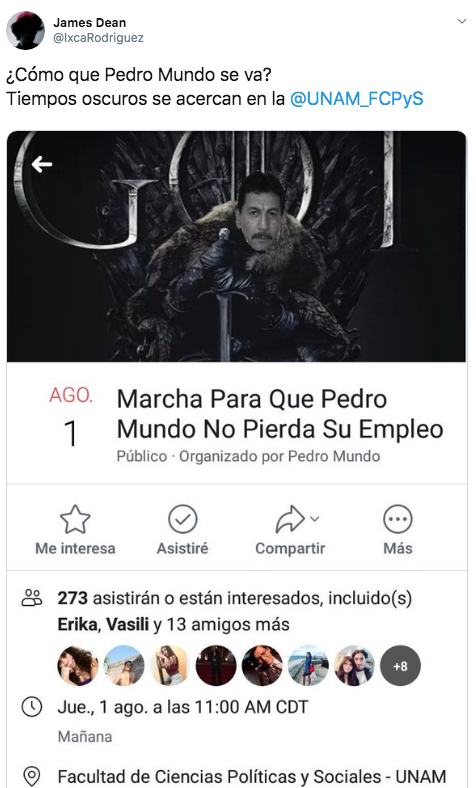 Pedro Mundo se retira de la UNAM